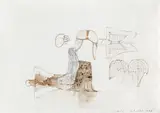 Walter Pichler, Untitled, 1977, mixed media on paper; framed