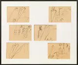Bruno Gironcoli, Untitled (mixed lot: 6 works on paper), ball-point pen on paper; framed