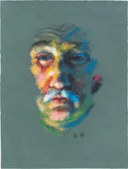 Josef Bramer, Kritischer Blick, 2011, mixed media on paper; framed