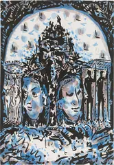 Roman Scheidl, Gegensätze, 1983, mixed media on paper; unframed