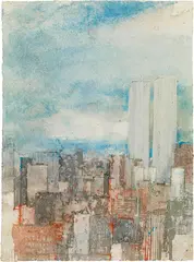 Gottfried Salzmann, New York, watercolour on paper; framed