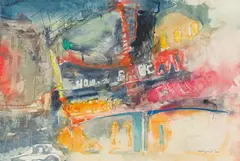 Friedrich Eigner, Moulin Rouge, Paris, 1986, watercolour on paper; framed