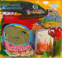 Mark Požlep, Carlos Dreams 2, 2005, mixed media, oil and acrylic on canvas; unframed