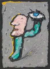 Gerhard Gepp, Überblick, 1993, tempera on cardboard; unframed