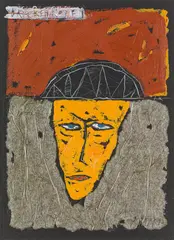 Gerhard Gepp, Brücken Kopf, 1993, tempera on cardboard; unframed