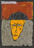 Gerhard Gepp, Brücken Kopf, 1993, tempera on cardboard; unframed