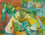 Georg Koenigstein, Ruhe, 1994, oil on canvas; framed