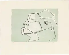 Maria Lassnig, Untitled, 1997, colour lithograph; framed
