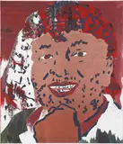Otto Muehl, Jassir Arafat, 1989, coloured screen print, unique print; framed