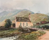 Thomas Ender, Chapel in the Pustertal valley, watercolour on paper