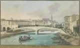 Balthasar Wigand, Schlag Brücke in Wien, watercolour on paper