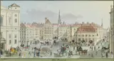 Balthasar Wigand, The Freyung in Vienna, watercolour on paper