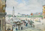 Hugo Charlemont, Am Praterstern, 1895, watercolour on paper
