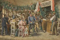 Gustav Zafaurek, Burgamoasta, watercolour on paper
