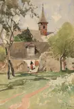 Eduard Zetsche, View of a village with church
