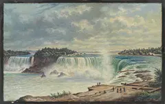 Hubert Sattler, Die Niagarafälle in Nordamerika, oil on cardboard