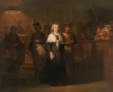 Paul Delaroche, Marie Antoinette before the Revolutionary Tribunal in 1793, oil on canvas, unframed