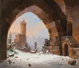 Carl Georg Hasenpflug, Falkenstein castle, c. 1850, oil on canvas