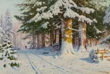 Walter Moras, Hunter in a winter forest