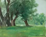 Wojciech Kossak, Landscape with trees