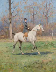 Thaddäus von Ajdukiewicz, Lady on horseback, 1912, oil on canvas