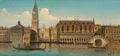 Venice, view from Bacino di San Marco to the Piazzetta by August von Siegen, oil on panel, sold Mar 2022