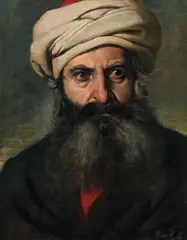 Wilhelm Löwith, Portrait of an Oriental man with turban, oil on canvas