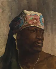 Leopold Carl Müller, Portrait of a Nubian, oil on canvas