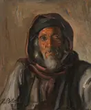 Ludwig Blum, Portrait of an Oriental Man, 1931, oil on canvas