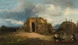 Tina Blau, Zigeunerhütten in Rosenau" (gypsy shacks in Rosenau)
