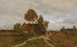 Eugen Jettel, Dutch village landcape, 1876, oil on panel