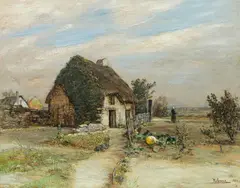 Rudolf Ribarz, Farmstead in France, 1889, oil on panel