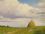 Ferdinand Brunner, Sommertag" (summer's day), oil on canvas