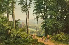 Leopold Rothaug, A walk in the woods, 1931, oil on cardboard