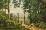Leopold Rothaug, A walk in the woods, 1931, oil on cardboard