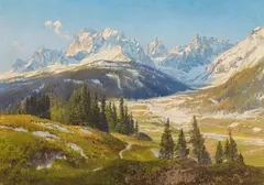 Konrad Petrides, The Mittagstal in East Tyrol, oil on canvas