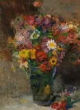 Edmund Pick-Morino, Flowers in a vase, oil on canvas