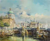 Detlev Nitschke, View of the Berlin Cathedral, oil on panel