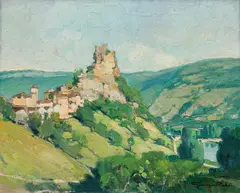 Georges Charles Robin, Ruin of the Château de Penne in the South of France, oil on canvas