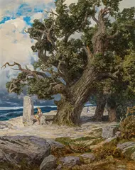 Leopold Rothaug, Eiche am nordischen Strand" (oak on the nordic beach), 1924, oil on canvas