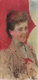 Oton Iveković, Portrait of the Baroness Boga Tinti, née Halper Siget, 1901, oil on canvas