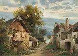 Karl Flieher, In Rossatz a/Donau - Wachau, mixed media on paper