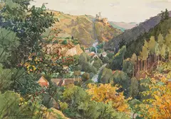 Gustav Feith, Senftenberg, 1928, watercolour on paper