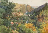 Gustav Feith, Senftenberg, 1928, watercolour on paper