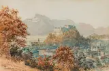 Paul Kaspar, View of Salzburg from the Kapuzinerberg, 1928, watercolour on paper