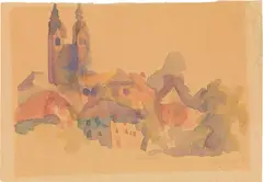Maria Lassnig, Maria Saal, Carinthia, 1945, watercolour on paper; framed