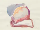 Maria Lassnig, Abendlicht, 1989, watercolour on paper; framed