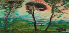 Ernst Fuchs, Trinity, 1982, oil on canvas; framed