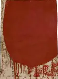 Hermann Nitsch, Aktionsrelikt, 1987, oil, blood on cardboard; framed