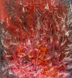Rudolf Polanszky, Untitled ("Sprungfedernbild"), 1984, oil on canvas; framed